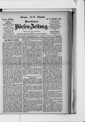 Berliner Börsen-Zeitung vom 15.11.1896