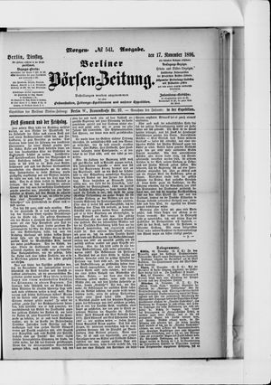 Berliner Börsen-Zeitung vom 17.11.1896
