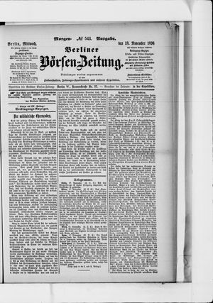 Berliner Börsen-Zeitung vom 18.11.1896