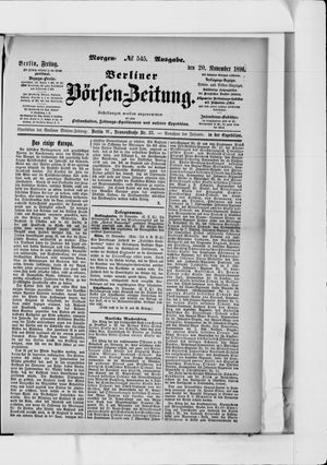 Berliner Börsen-Zeitung vom 20.11.1896