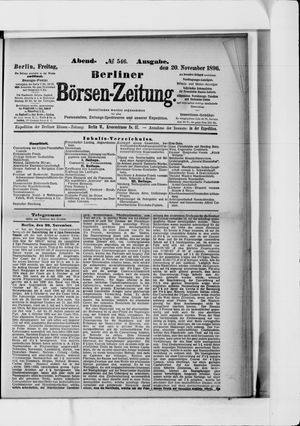 Berliner Börsen-Zeitung vom 20.11.1896