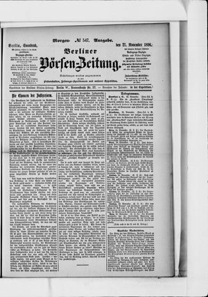 Berliner Börsen-Zeitung vom 21.11.1896