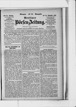 Berliner Börsen-Zeitung vom 22.11.1896