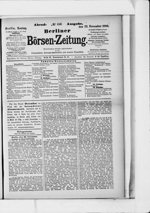 Berliner Börsen-Zeitung vom 23.11.1896