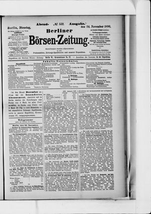 Berliner Börsen-Zeitung vom 24.11.1896