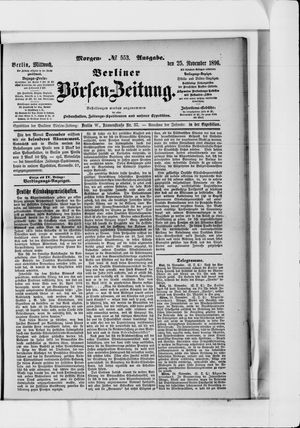 Berliner Börsen-Zeitung vom 25.11.1896