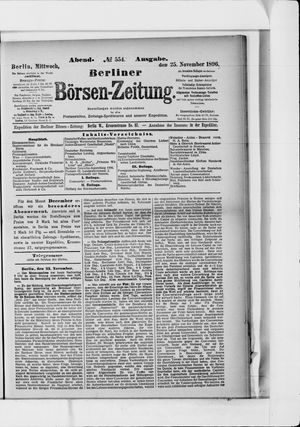 Berliner Börsen-Zeitung vom 25.11.1896