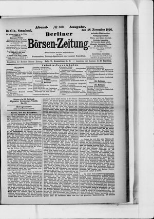 Berliner Börsen-Zeitung vom 28.11.1896