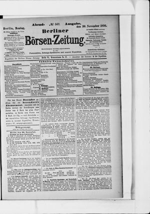 Berliner Börsen-Zeitung vom 30.11.1896