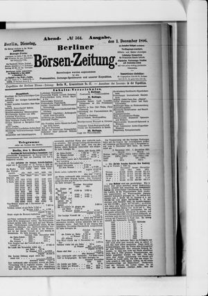 Berliner Börsen-Zeitung on Dec 1, 1896
