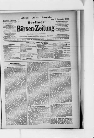 Berliner Börsen-Zeitung vom 07.12.1896