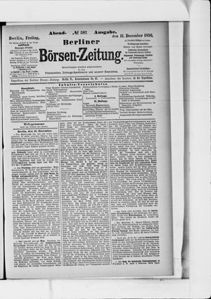 Berliner Börsen-Zeitung vom 11.12.1896