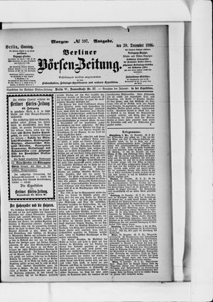 Berliner Börsen-Zeitung on Dec 20, 1896