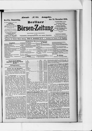 Berliner Börsen-Zeitung on Dec 24, 1896
