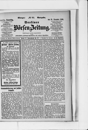 Berliner Börsen-Zeitung vom 31.12.1896