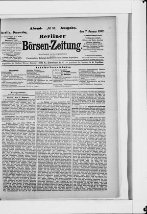 Berliner Börsen-Zeitung on Jan 7, 1897