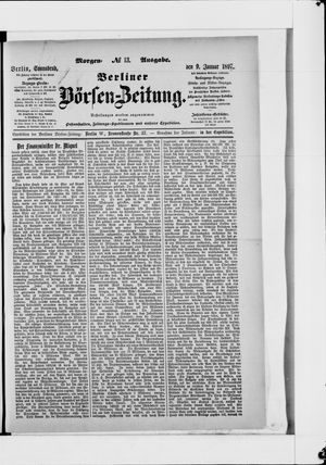 Berliner Börsen-Zeitung vom 09.01.1897