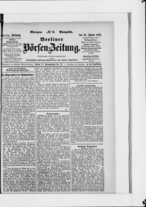 Berliner Börsen-Zeitung vom 13.01.1897