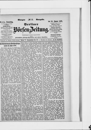 Berliner Börsen-Zeitung vom 14.01.1897