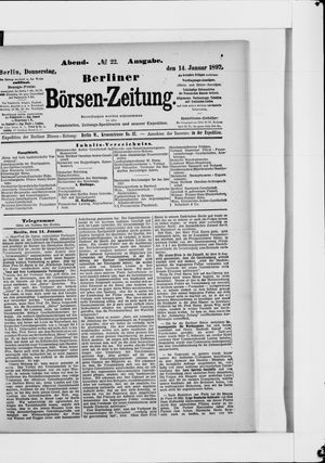 Berliner Börsen-Zeitung on Jan 14, 1897