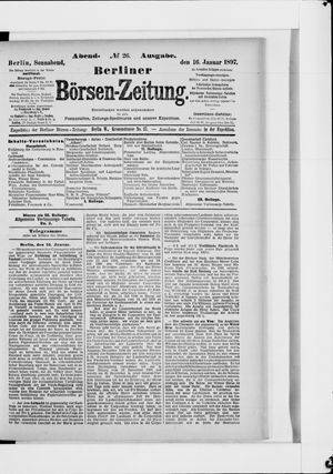 Berliner Börsen-Zeitung on Jan 16, 1897