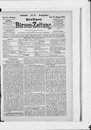 Berliner Börsen-Zeitung on Jan 18, 1897