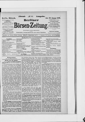 Berliner Börsen-Zeitung on Jan 20, 1897