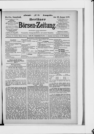 Berliner Börsen-Zeitung vom 23.01.1897