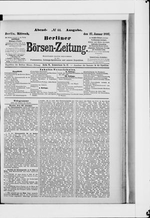 Berliner Börsen-Zeitung vom 27.01.1897