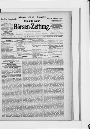 Berliner Börsen-Zeitung on Jan 30, 1897