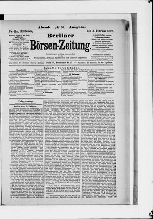 Berliner Börsen-Zeitung vom 03.02.1897