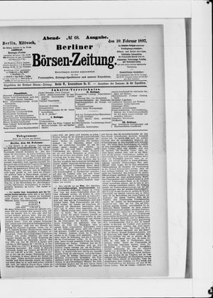 Berliner Börsen-Zeitung on Feb 10, 1897