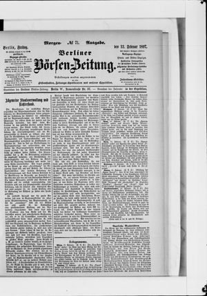 Berliner Börsen-Zeitung on Feb 12, 1897
