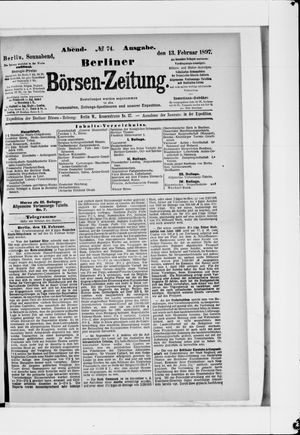 Berliner Börsen-Zeitung vom 13.02.1897