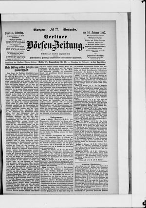 Berliner Börsen-Zeitung on Feb 16, 1897