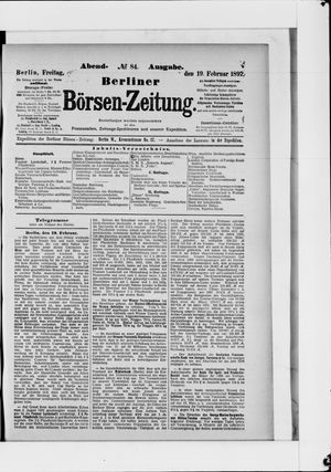 Berliner Börsen-Zeitung vom 19.02.1897