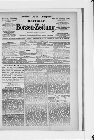 Berliner Börsen-Zeitung on Feb 23, 1897