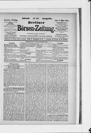 Berliner Börsen-Zeitung on Mar 5, 1897