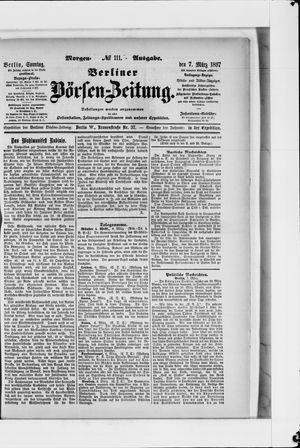 Berliner Börsen-Zeitung on Mar 7, 1897