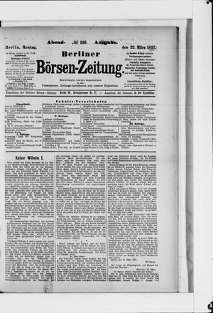Berliner Börsen-Zeitung on Mar 22, 1897