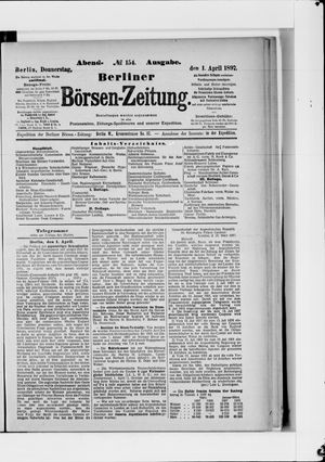 Berliner Börsen-Zeitung on Apr 1, 1897