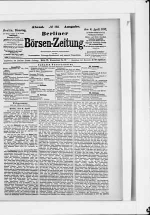 Berliner Börsen-Zeitung vom 06.04.1897
