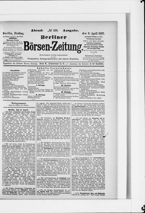 Berliner Börsen-Zeitung on Apr 9, 1897