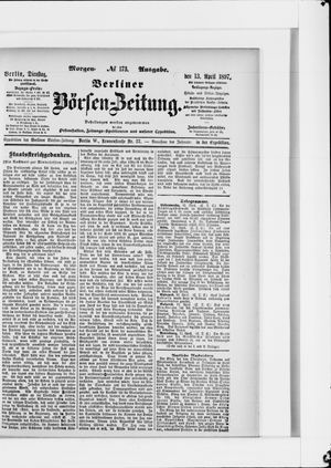 Berliner Börsen-Zeitung on Apr 13, 1897