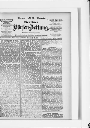 Berliner Börsen-Zeitung on Apr 15, 1897