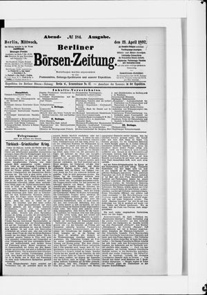 Berliner Börsen-Zeitung on Apr 21, 1897