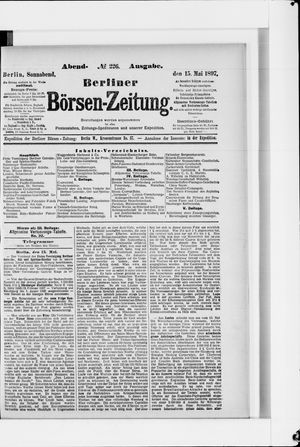 Berliner Börsen-Zeitung vom 15.05.1897