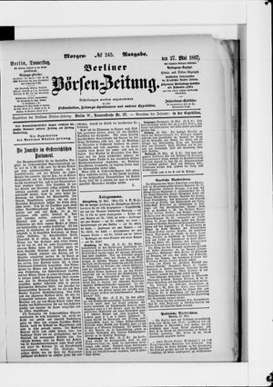 Berliner Börsen-Zeitung on May 27, 1897