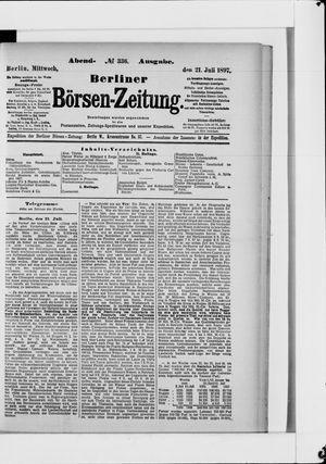 Berliner Börsen-Zeitung vom 21.07.1897