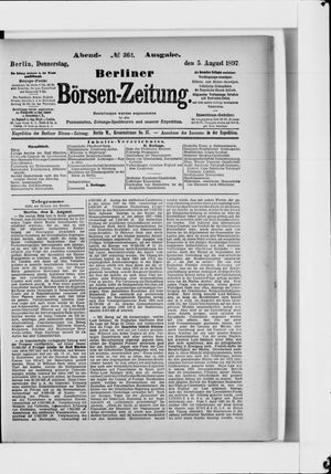 Berliner Börsen-Zeitung vom 05.08.1897